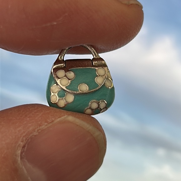 Purse Charm (opens!) enamel and silver - Picture 3 of 9